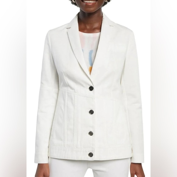 Desigual Jackets & Blazers - Desigual Hybrid Denim Blazer – Off-White Linen-Cotton Blend (Size 38 / NWT)